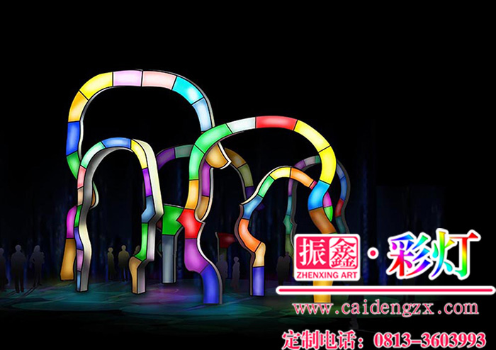 自贡易彩堂的氛围花灯制作